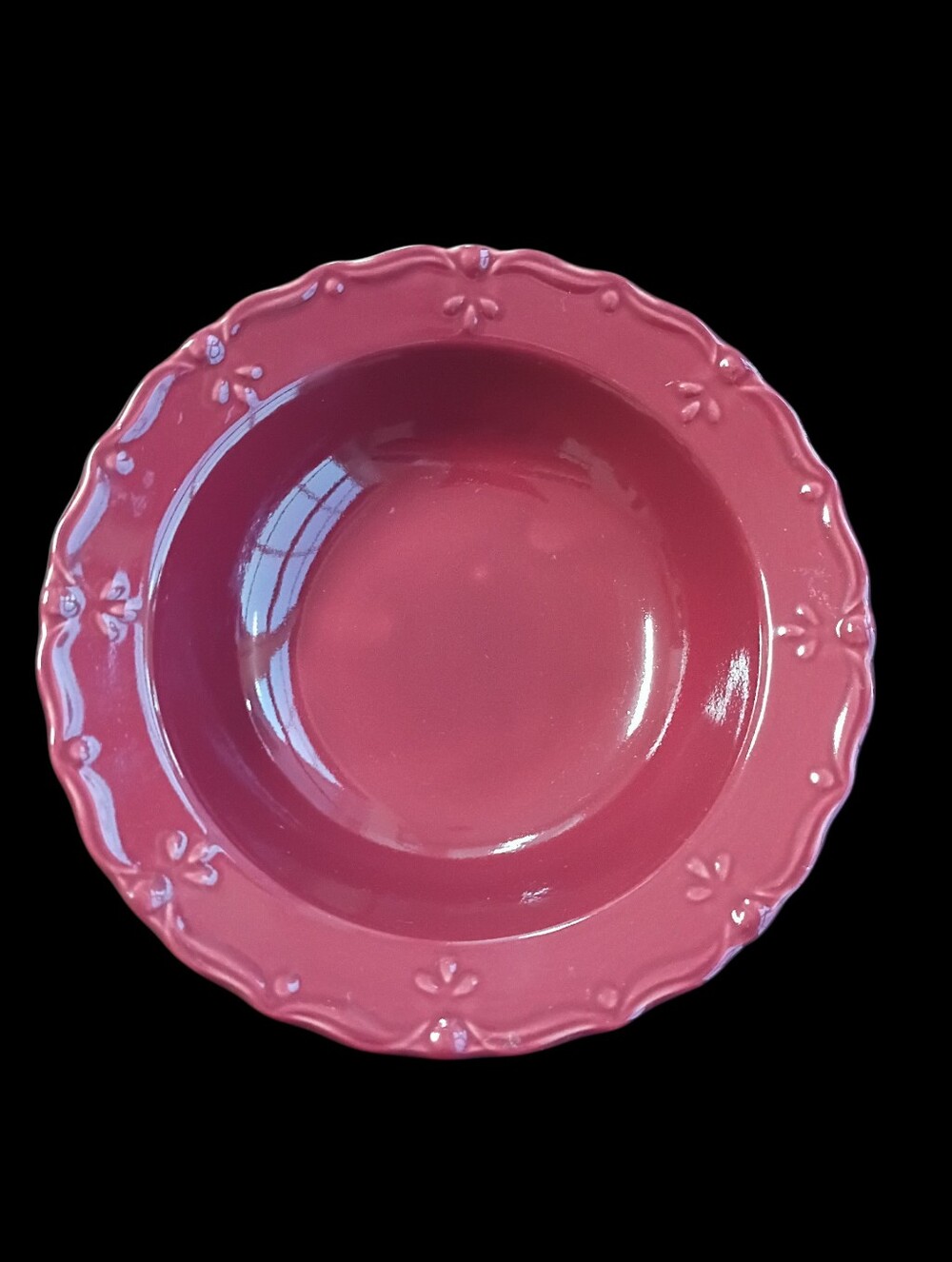 Handcrafted Pink Ceramic Scalloped Serving Bowl